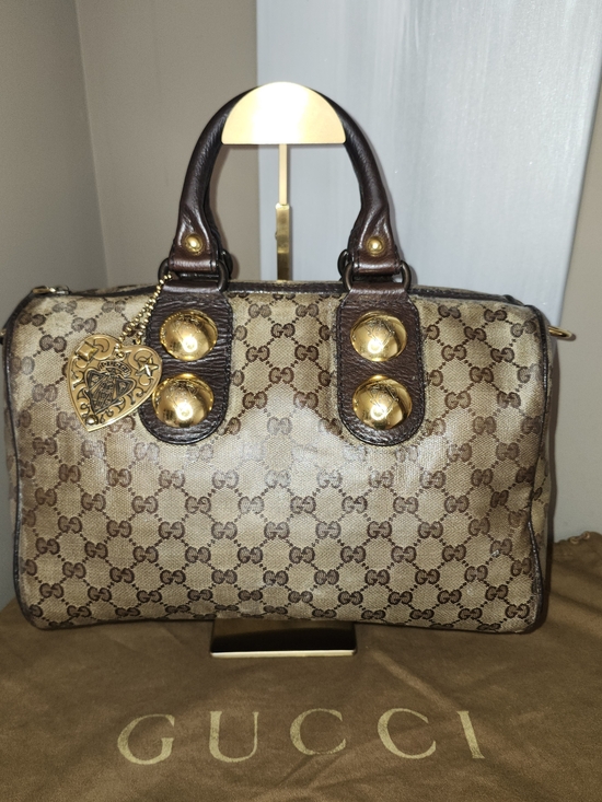Gucci Handbags - Gucci GG Crystal Babouska Hysteria Boston Bag featuring heart-shaped charm